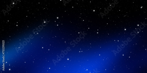 Night blue sky with stars and galaxy in outer space, universe background