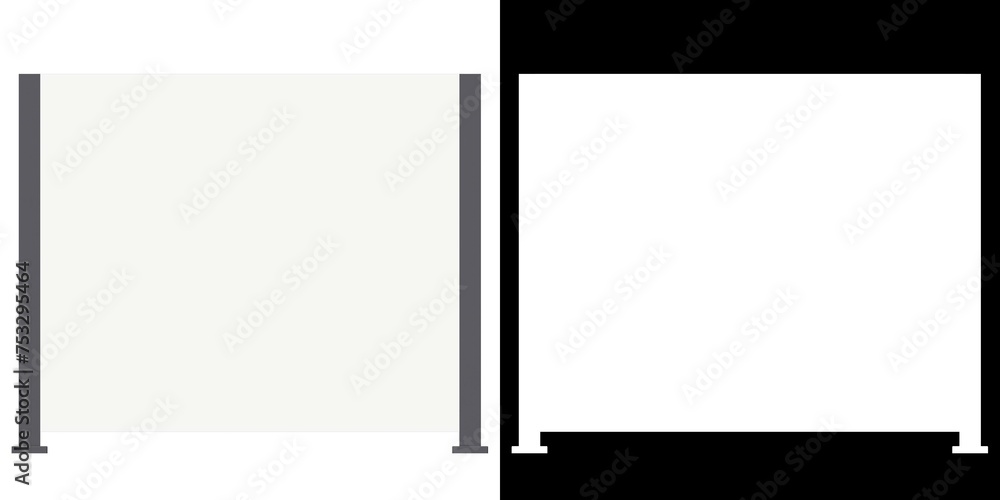 Obraz premium 3D rendering illustration of a glass railing module