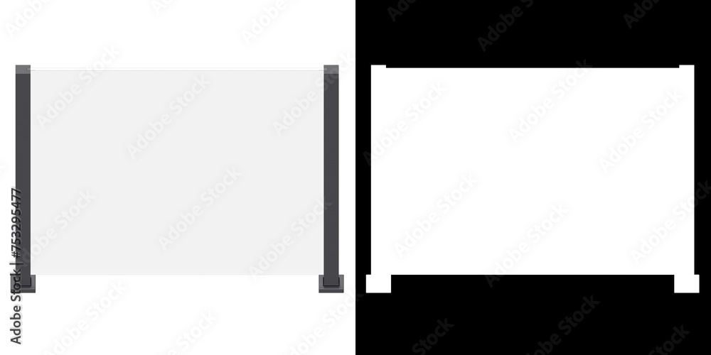 Obraz premium 3D rendering illustration of a glass railing module
