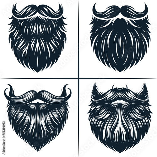 Beard SVG Bundle, Mustache SVG bundle, Beard cut file, Beard clipart, Beard svg files for silhouette