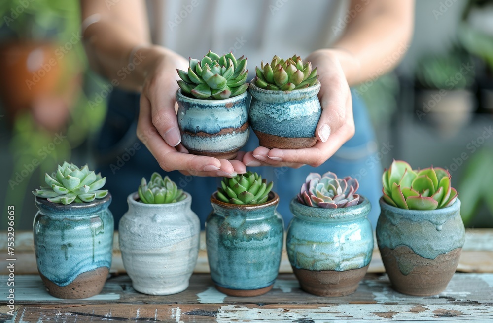 Person Holding Bunch of Succulents