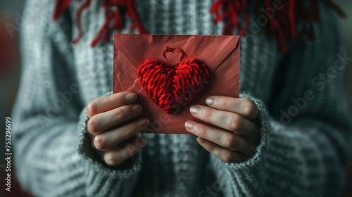 Woman Holding Card With Heart