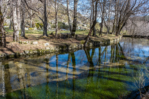 The Covão d'Ametade is one of the most beautiful places in the Serra da Estrela, Portugal. The water is crystal clear.
