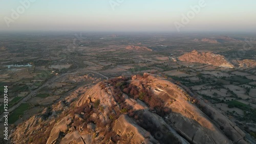 Aerial video of the Elephant Hill statue above Narlai India photo