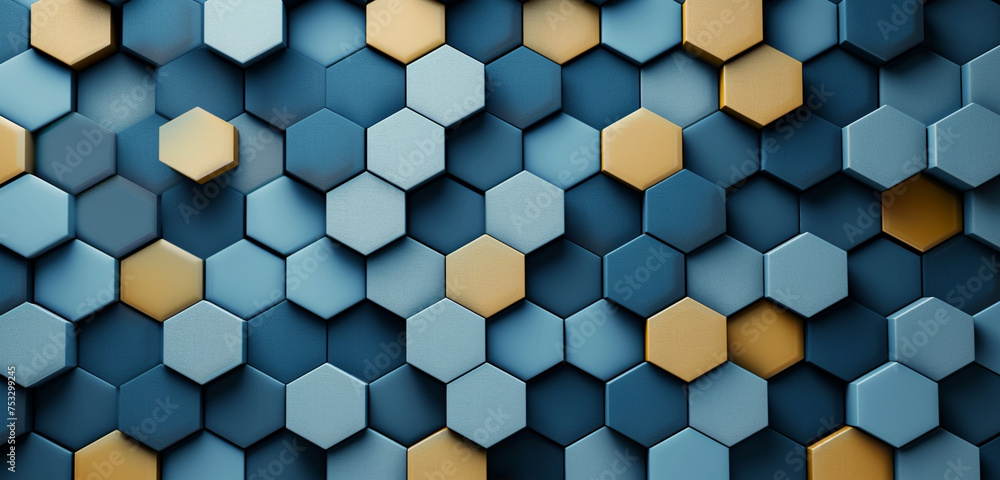 Create a minimalistic pattern with a repeating hexagonal shape - obrazy, fototapety, plakaty 
