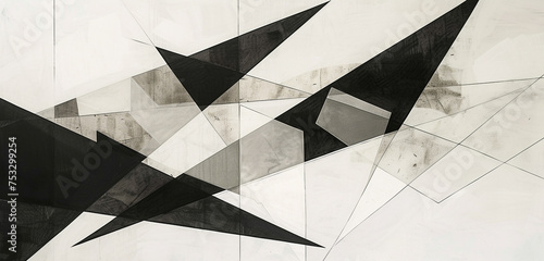Design a minimalist artwork featuring intersecting lines and angles