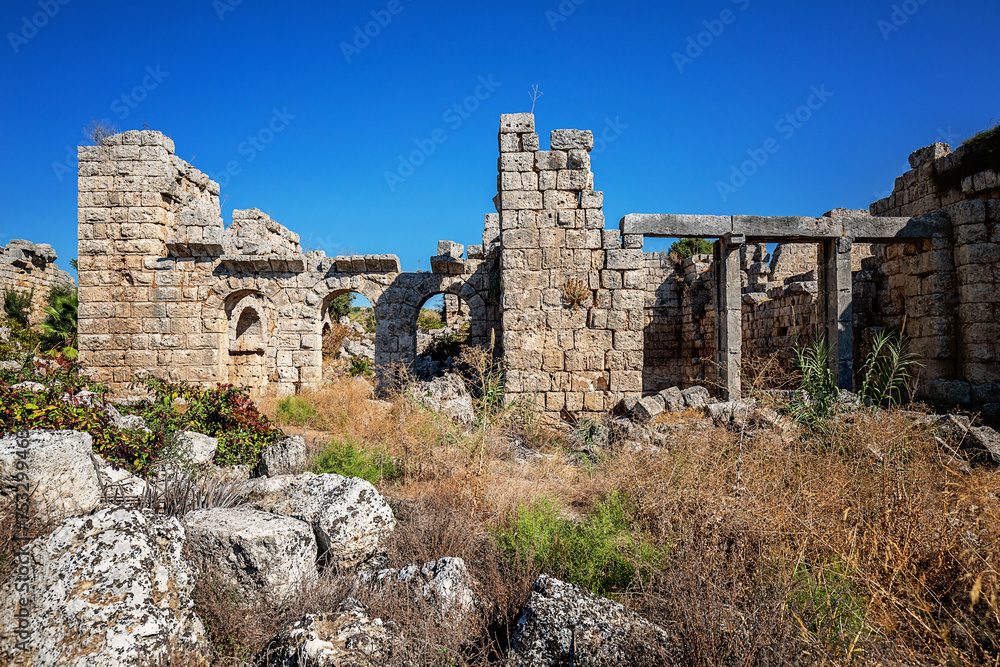 The ruins of the ancient city of Perge. 