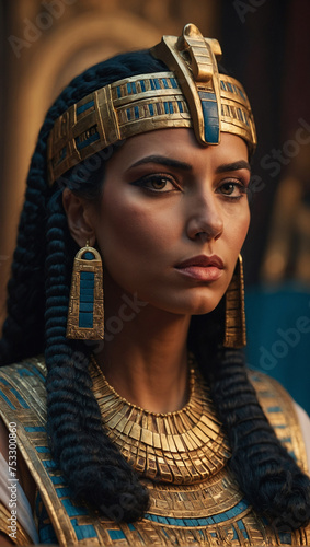 Realistic Portrait of Cleopatra Queen of the Ptolemaic Kingdom of the Ancient Egypt 