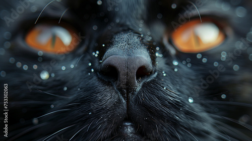 Gatto nero. Primo piano. photo