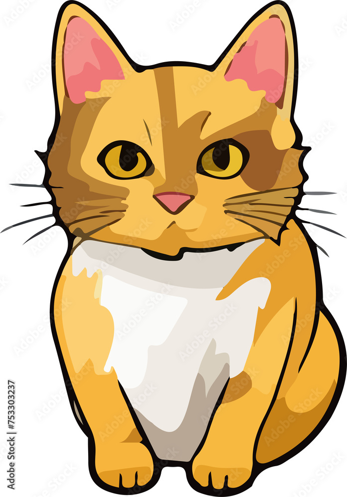 cat design illustration isolated on transparent  background