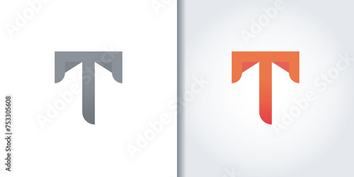 rigid letter t logo set