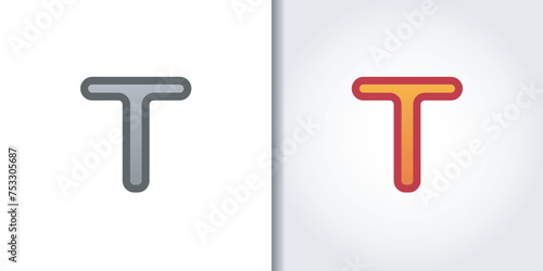 rigid letter t logo set