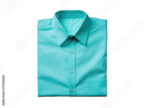 cyan shirt isolated on transparent background, transparency image, removed background