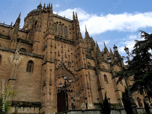 Salamanca, Spain, The beautiful Catedral Vieja de Santa Maria de la Sede de Salamanca (Old Cathedral), precious cathedral in Romanesque Gothic style (