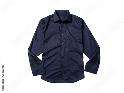 navy blue shirt isolated on transparent background, transparency image, removed background