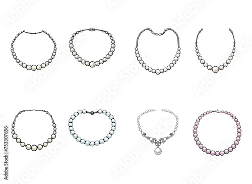 necklace vector illustration isolated on white background. 