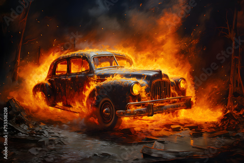 burning car  car burning  hell car  burning car