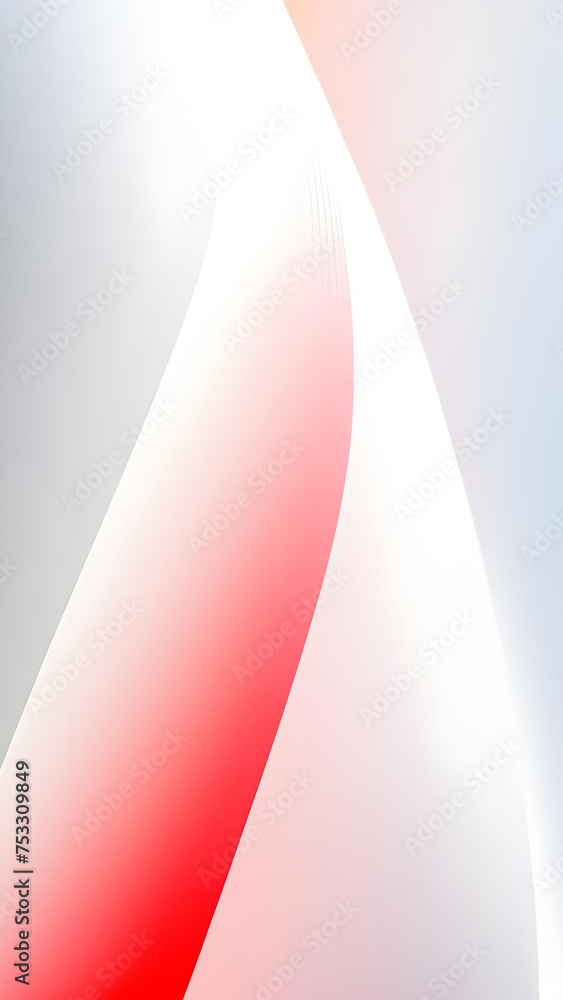 Abstract background with curved lines in red and white colors