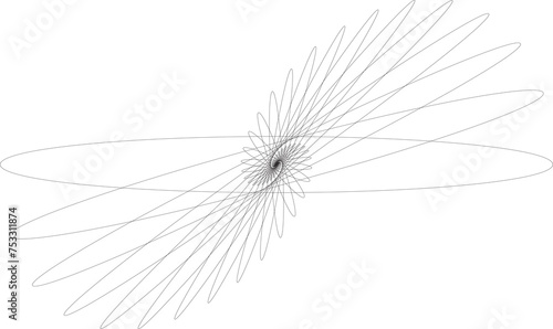 Fototapeta Naklejka Na Ścianę i Meble -  Spiral with lines in circle. Geometric art