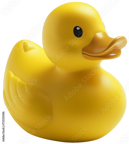 Yellow Rubber Duck on Transparent Background