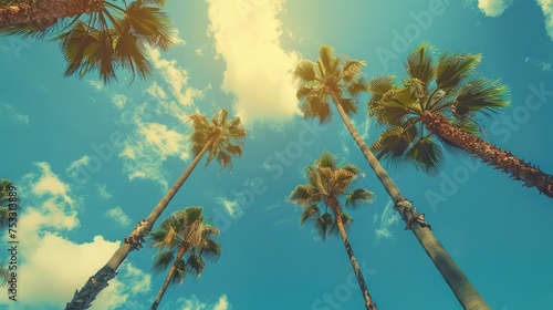 Coconut trees and a perfect summer day and tall palms © Keat