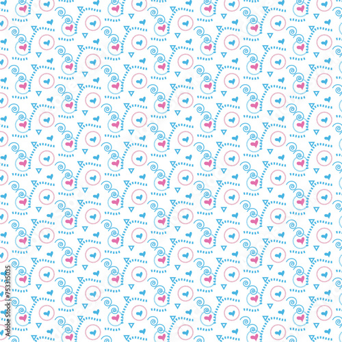 Wallpaper Mural seamless pattern with hearts Torontodigital.ca