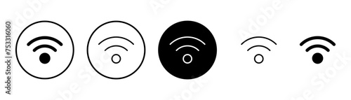 WIFI Icon vector isolated on white background. signal vector icon. Wireless and wifi icon or sign for remote internet access