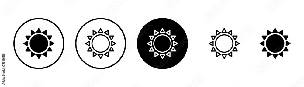 Sun icon vector isolated on white background. Sun vector icon Sun icon vector isolated on white background. Sun vector icon