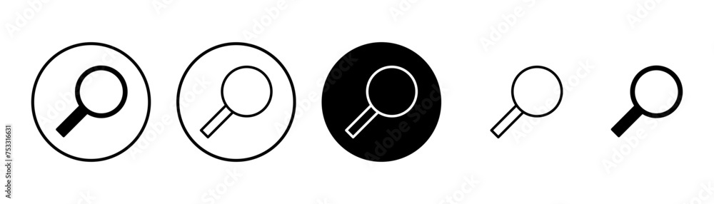 Search icon vector isolated on white background. Glass vector icon. search magnifying glass icon. Find