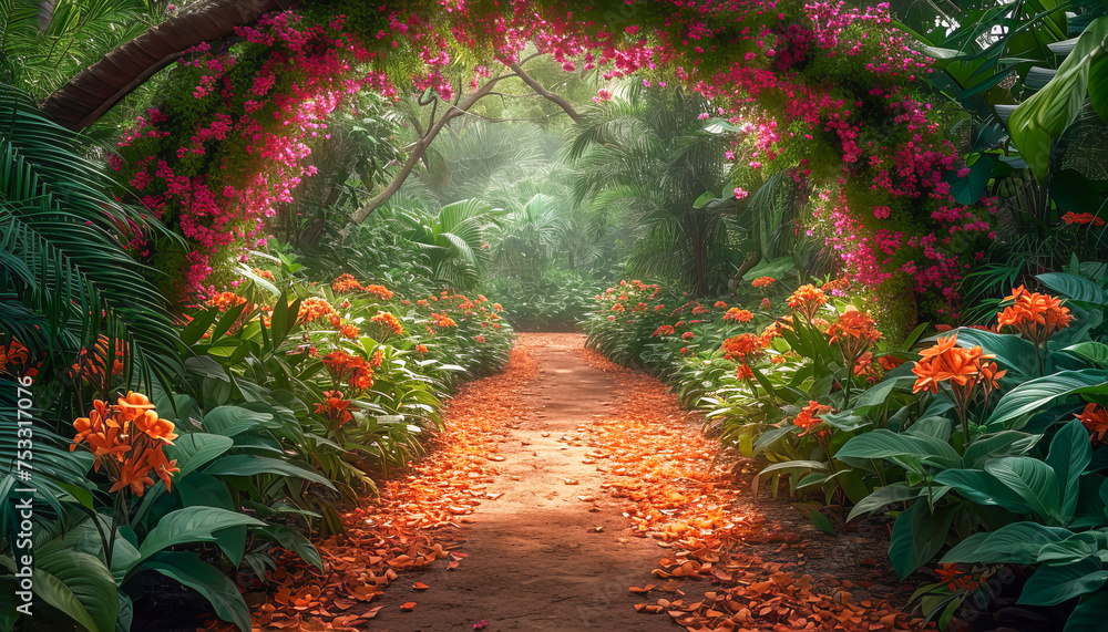Obraz premium Garden with Enchanted atmosphere, National Garden Month, May 