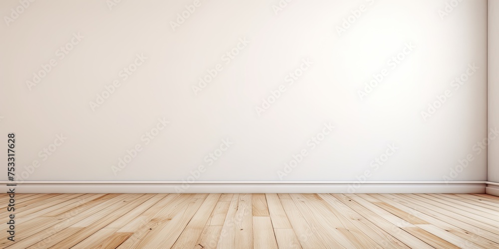 Blurred view in empty room with white wall and wooden floor. Blurred view in empty room with white wall and wooden floor.