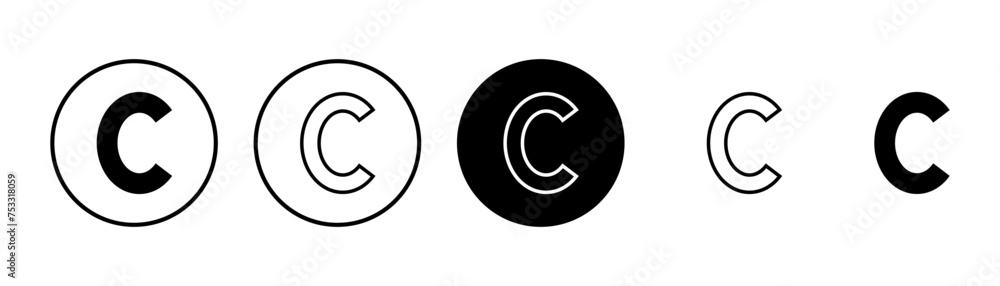 Copyright icon vector isolated on white background. copyright symbols Copyright icon vector isolated on white background. copyright symbols