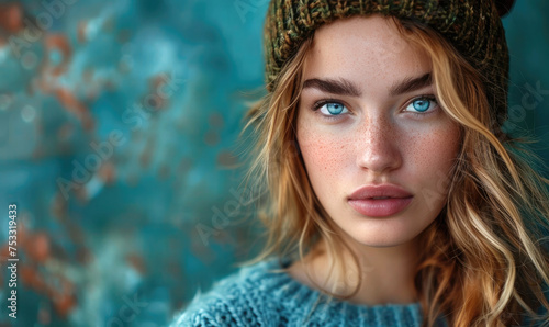 A young top model woman pho...