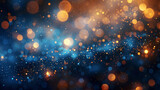 Blue and gold on an Abstract technology background and bokeh. Abstract technology network web background