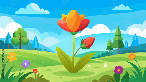 spring flowers in the sky vector 