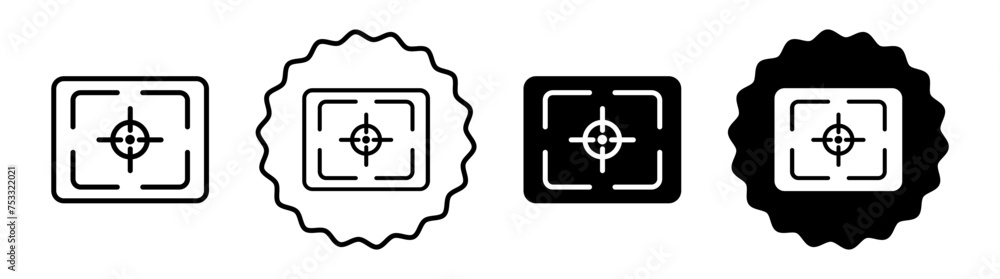Camera focus frame set in black and white color. Camera focus frame simple flat icon vector Camera focus frame set in black and white color. Camera focus frame simple flat icon vector