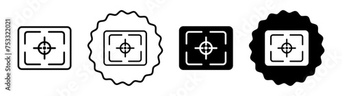 Camera focus frame set in black and white color. Camera focus frame simple flat icon vector