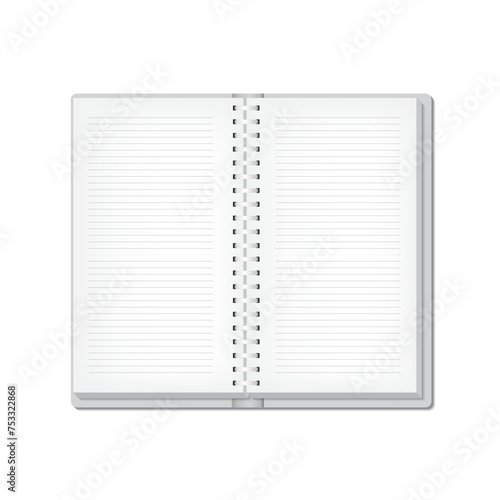 3d realistic white paper book isolated on white background. vector illustration.