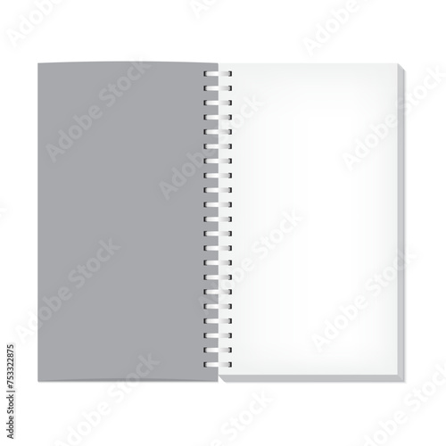 3d realistic white paper book isolated on white background. vector illustration.