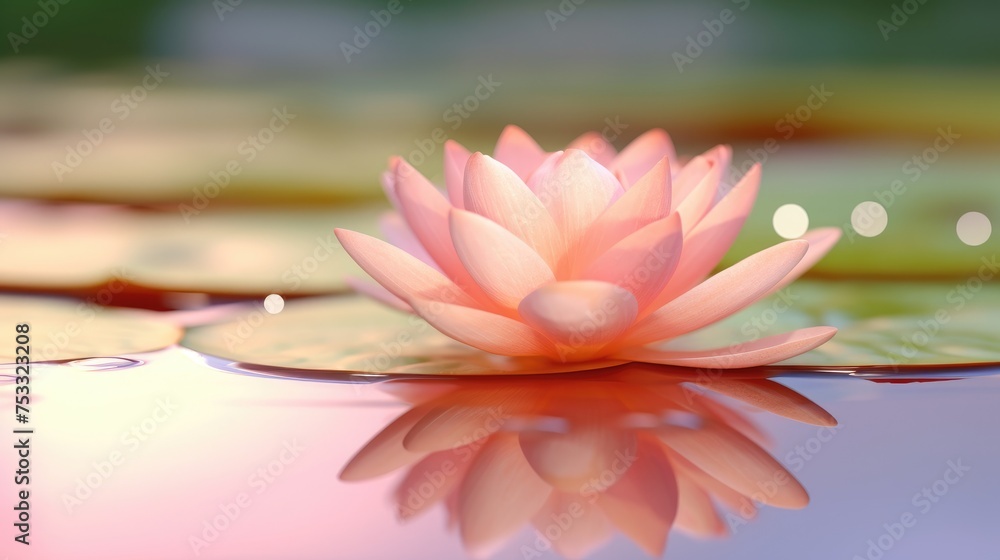 Photo of a beautiful lotus flower made of water