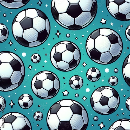 Pop Art Soccer Balls Pattern