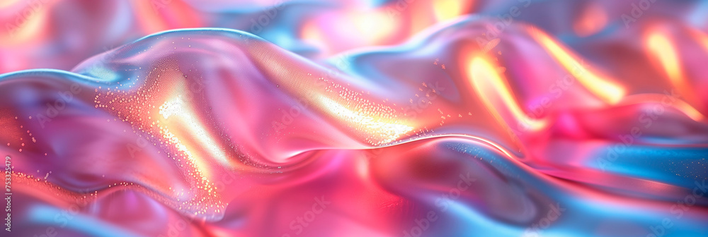 Vivid holographic waves in a mesmerizing fabric-like flow