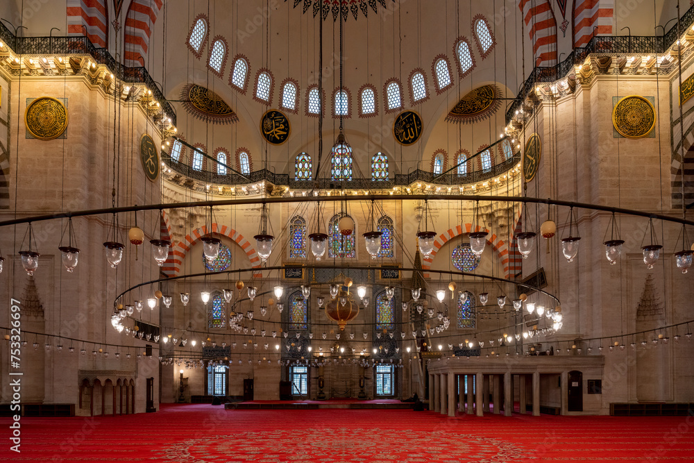Obraz premium Istanbul - Inside the Süleymaniye Mosque