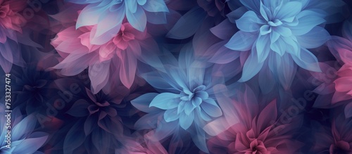 Seamless floral pattern with blurred and stylish effect for various types of prints on different surfaces © LukaszDesign