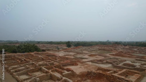 Expansive Aerial View of Mohenjo Daro - Indus Valley's Historical Puzzle