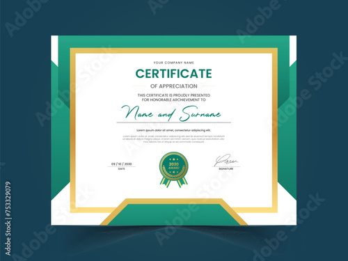 Gradient Gold Luxury Professional Award Certificate Template