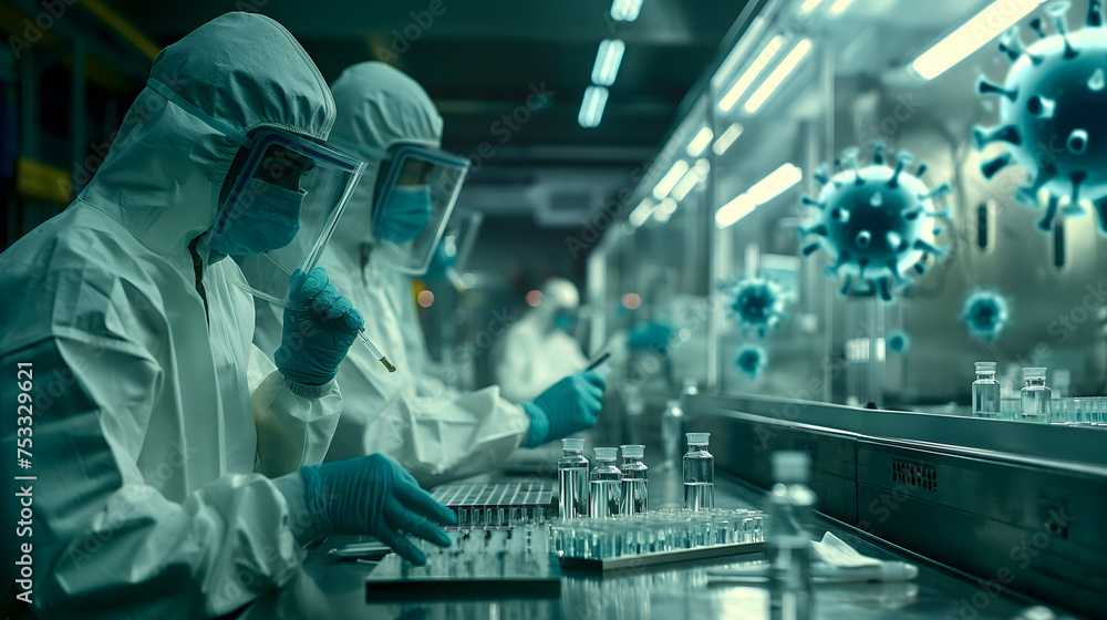 Scientists Working in a High-Tech Laboratory Scientists Working in a High-Tech Laboratory