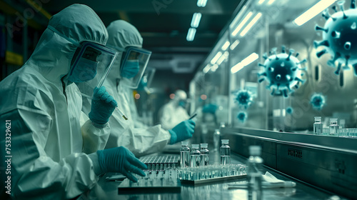 Scientists Working in a High-Tech Laboratory