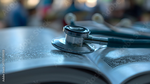Stethoscope on an Open Medical Textbook