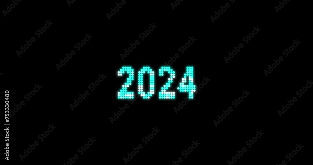 2024 to 2025 New Year holiday animation. Modern New year 4K resolution animation with glitch effect on black background. 2024 to 2025 New Year holiday animation. Modern New year 4K resolution animation with glitch effect on black background.